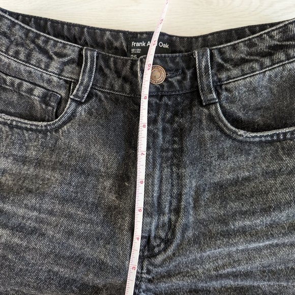 Frank and Oak Stevie High Waisted Black Denim Shorts 3" 25 - Picture 4 of 9